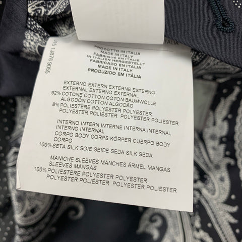 ETRO Size 36 Black White Dots Cotton Polyester Notch Lapel Sport Coat