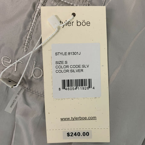 TYLER BOE Size S Light Gray Acrylic &  Polyester Faux Fur Jacket