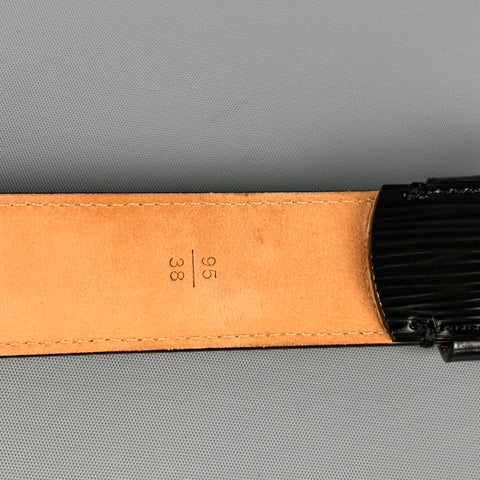 LOUIS VUITTON Size 38 Black Textured Epi Leather Belt
