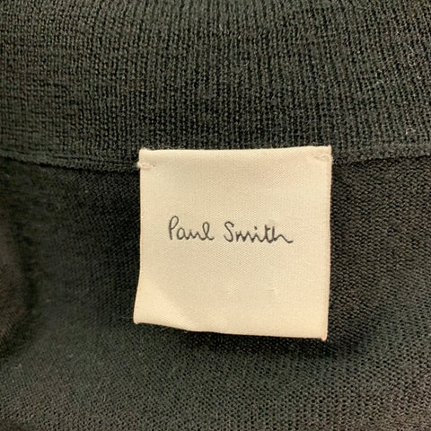 PAUL SMITH Size S Black Merino Wool Zip Up Pullover