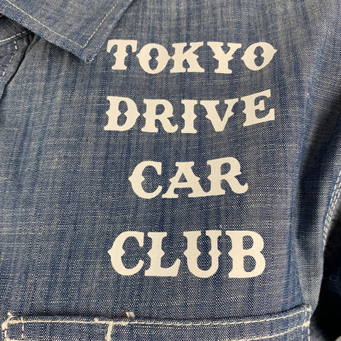 TOKYO DRIVE CAR CLUB Size S Blue Polyester Cotton Logo Short Sleeve Casual Top
