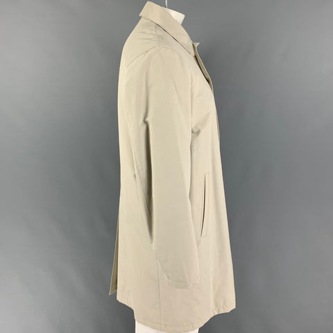 PRADA Size XL Beige Cotton / Polyester Buttoned Coat