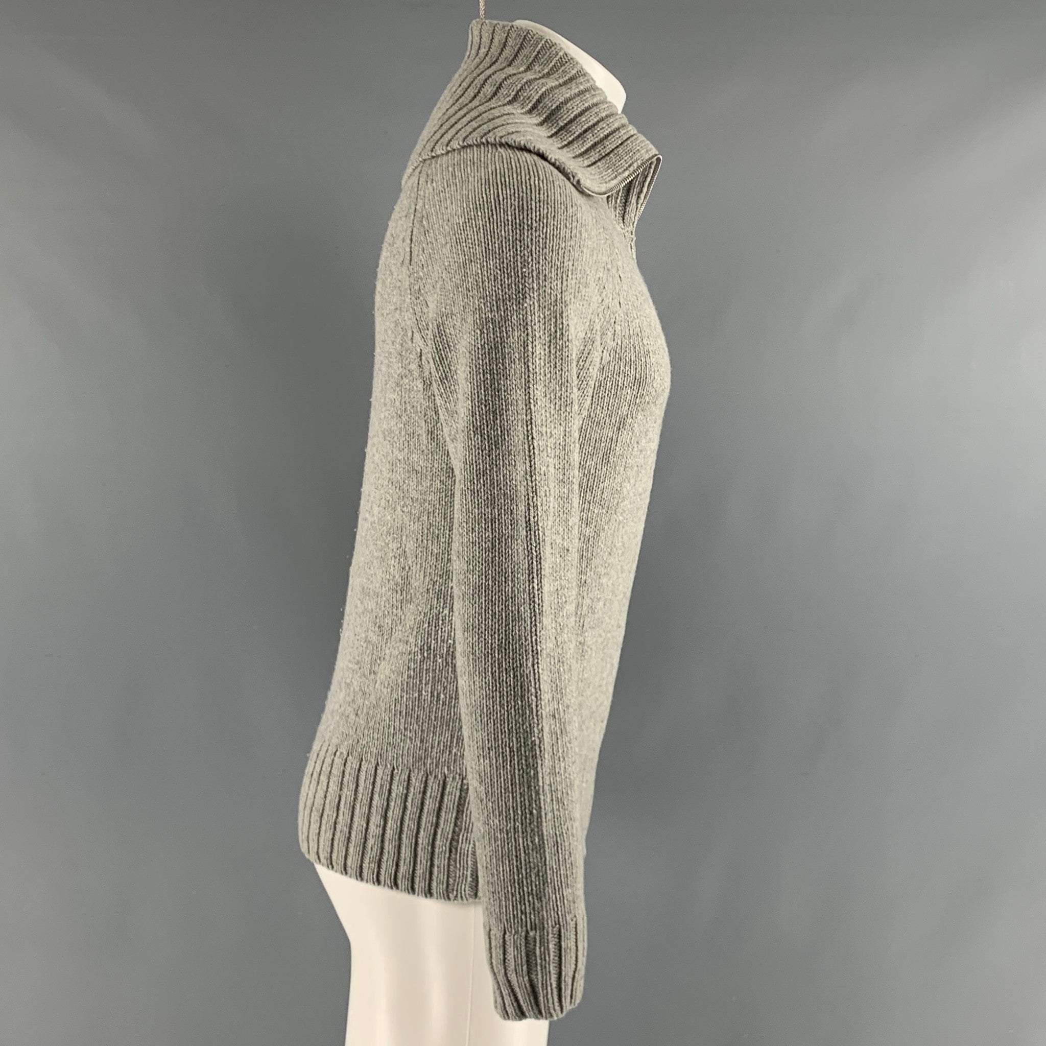 DRIES VAN NOTEN Size S Grey Wool Zip Up Cardigan – Sui Generis