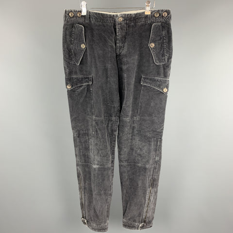 VIKTOR & ROLF Size 36 Gray Solid Cotton Blend Casual Pants