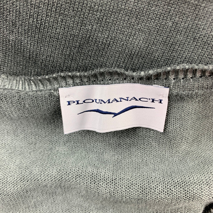 PLOUMANACH Size M Slate Dyed Cotton V-Neck Pullover