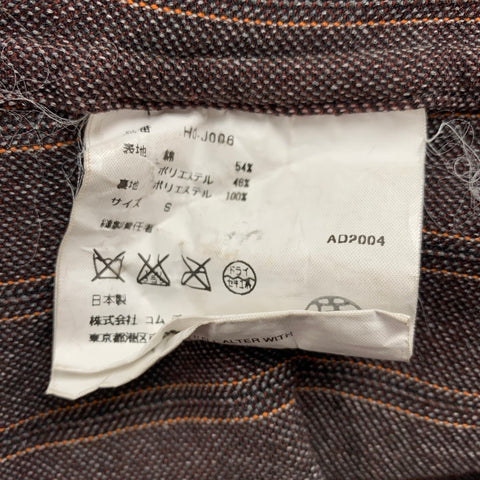 COMME des GARCONS Size S Brown Stripe Cotton Polyester Sport Coat