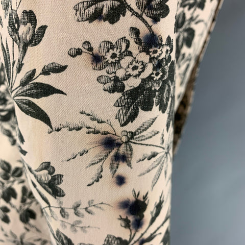 GUCCI Size 38 Cream Black Floral Cotton Single breasted Sport Coat