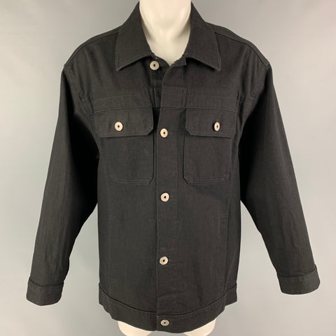 MAISON MARGIELA Size XS Black Multi-Color Abstract Cotton Oversized Jacket