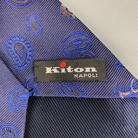 KITON Navy Paisley Silk Tie
