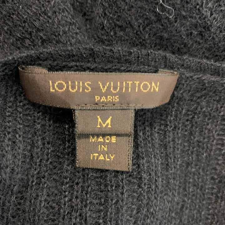 LOUIS VUITTON Size M Black Cashmere 3/4 Sleeves Pullover