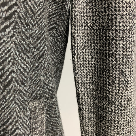 JOHN VARVATOS Size M Grey Mixed Patterns Alpaca Blend V-Neck Cardigan