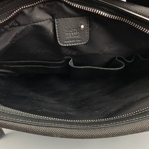 MONT BLANC Black Mixed Materials Canvas Leather Briefcase