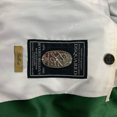 DSQUARED2 Size 36 Green Velvet Cotton Peak Lapel Sport Coat