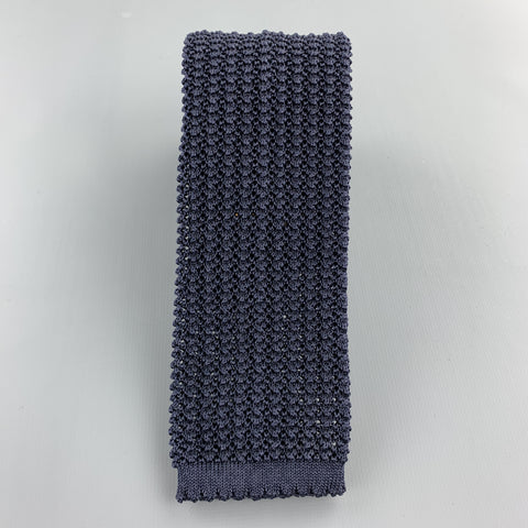 HAYWARD LONDON Dark Navy Silk Textured Knit Tie
