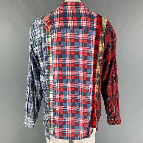 REBUILD by NEEDLES Size XL Multi-Color Plaid Cotton Oversized Long Sleeve Shirt