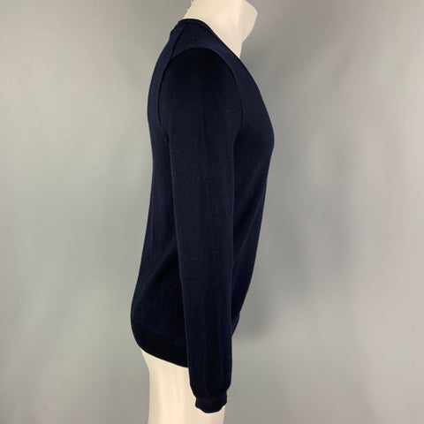 BROOKS BROTHERS Size M Navy Merino Wool Blend V-Neck Pullover