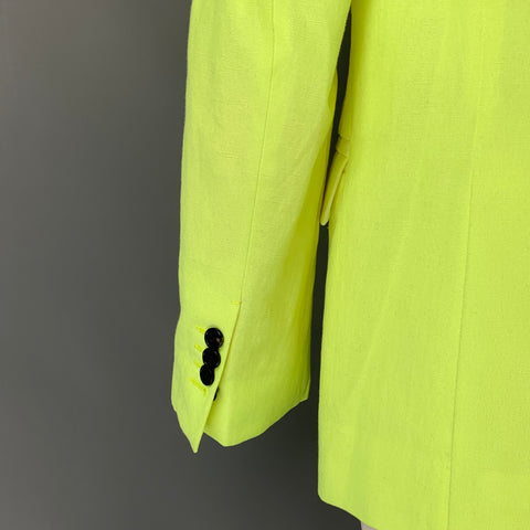 ACNE STUDIOS Size 40 Neon Linen / Polyester Notch Lapel Sport Coat