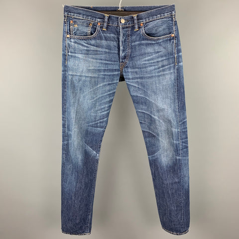 RRL by RALPH LAUREN Size 33 Indigo Wash Selvedge Denim Button Fly Casual Pants
