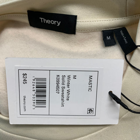 THEORY Size M Beige Cotton Polyester Crew-Neck Sweatshirt