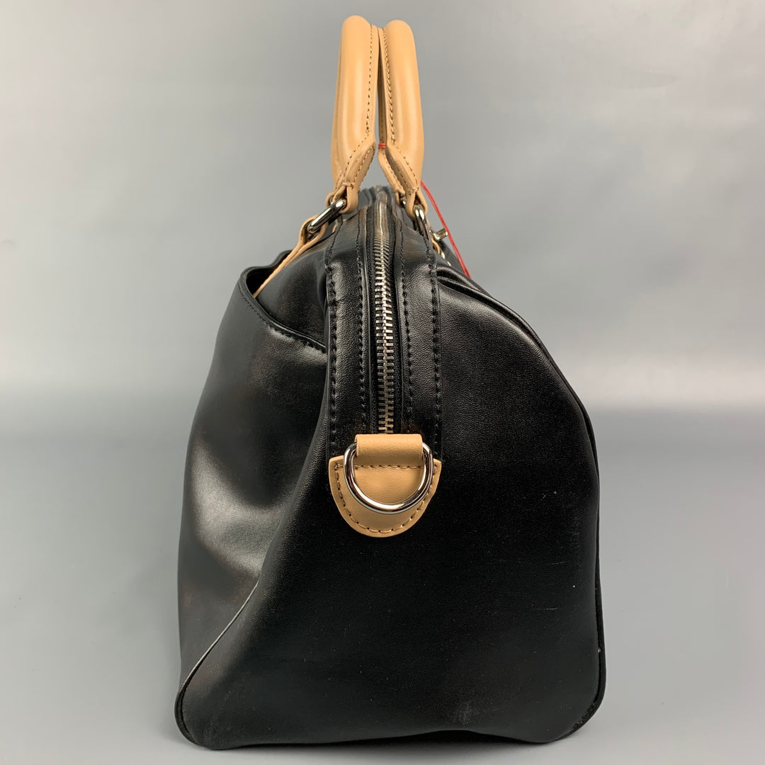 CHARLES JOURDAN Bolso Dalton tote de cuero negro y tostado