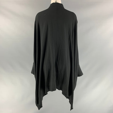 M MISSONI Size 4 Black Solid Acetate &  Silk Oversized Blouse