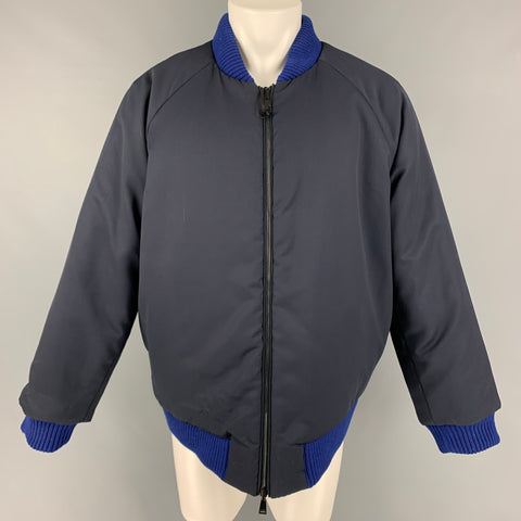 FENDI FW Capsule 2022 Size 40 Blue 3D Fragment Wool Reversible Bomber Jacket