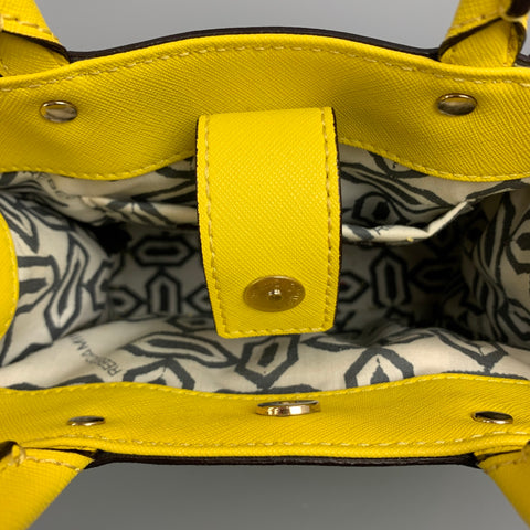REBECCA MINKOFF Yellow Coated Canvas Shoulder Mini Bag