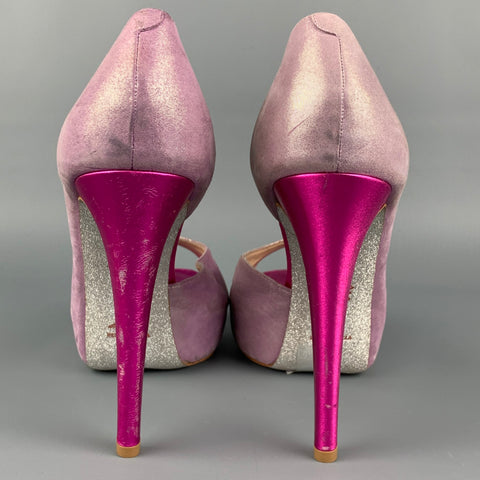 RENE CAOVILLA Size 11.5 Purple Leather D'Orsay Pumps