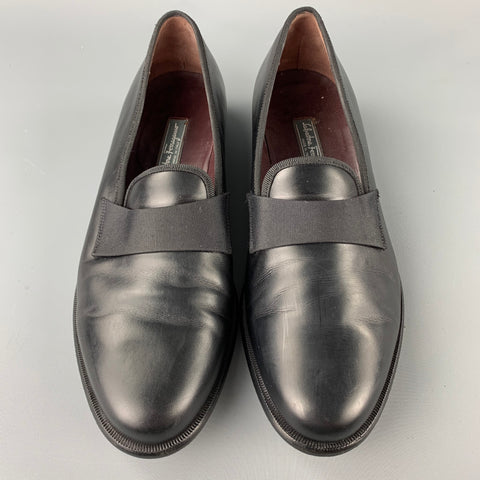 SALVATORE FERRAGAMO Size 11 Black Leather Slip On Loafers