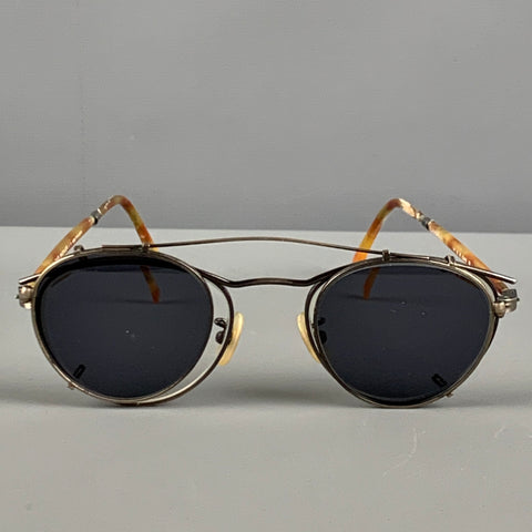 OLIVER PEOPLES Brown Metal Shield Sunglasses