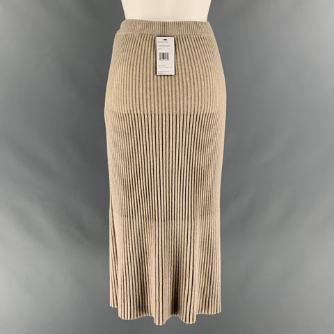 LAFAYETTE 148 Size S Grey Wool Cashmere Ribbed Pencil Skirt