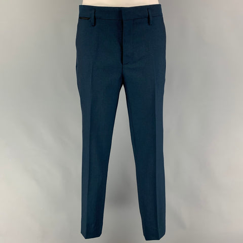MARC JACOBS Size 38 Blue Wool Mohair Notch Lapel Suit