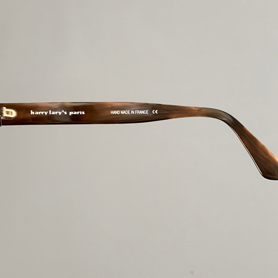 HARRY LARRY'S PARIS Brown Marbled Acetate Sunglasses