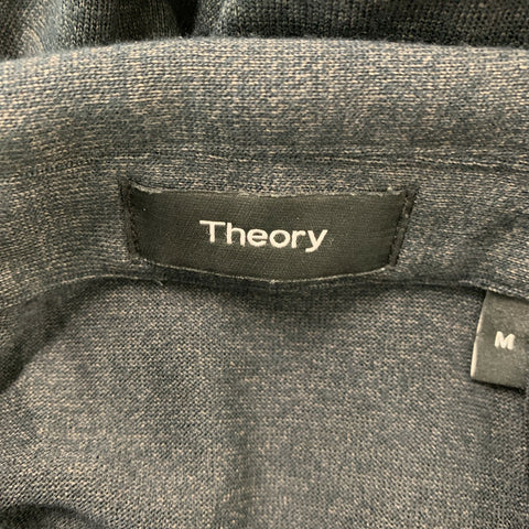 THEORY Size M Charcoal  Modal Blend Short Sleeve Polo