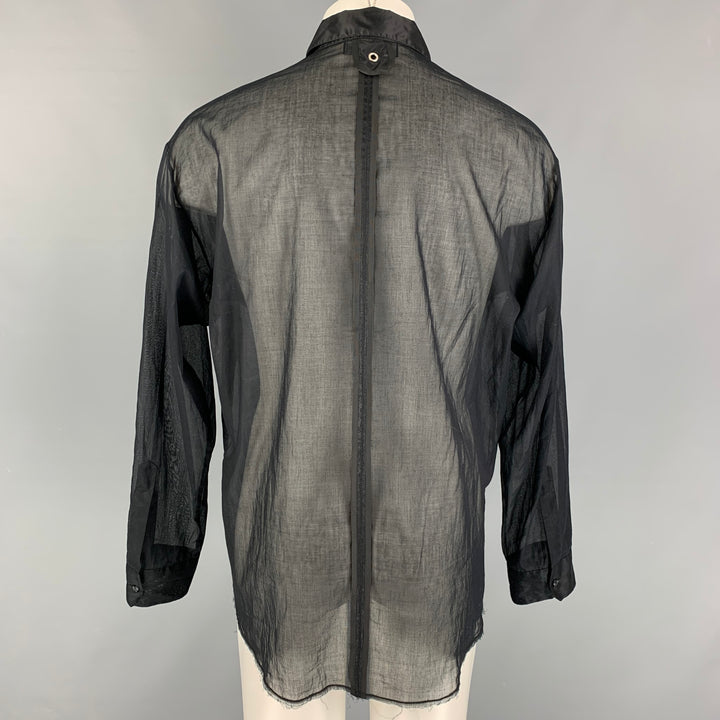 DSQUARED2 Size M Black Cotton Button Up  Long Sleeve Shirt