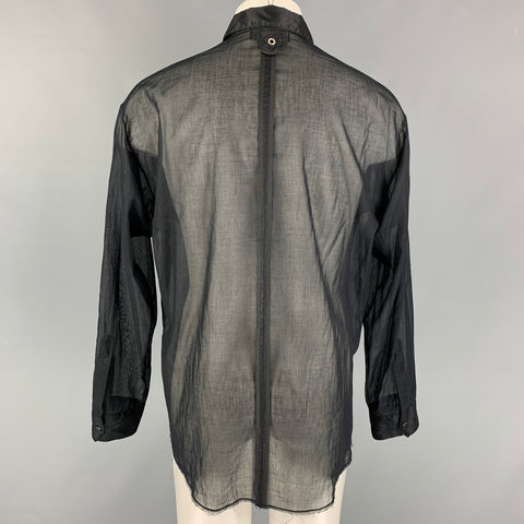 DSQUARED2 Size M Black Cotton Button Up  Long Sleeve Shirt