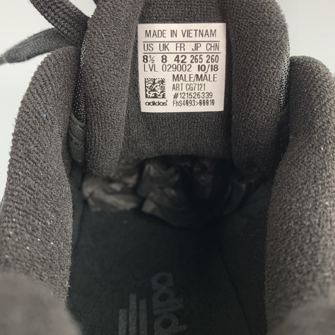 ADIDAS Talla 8.5 Zapatillas de deporte con cordones de nailon y materiales mixtos en negro