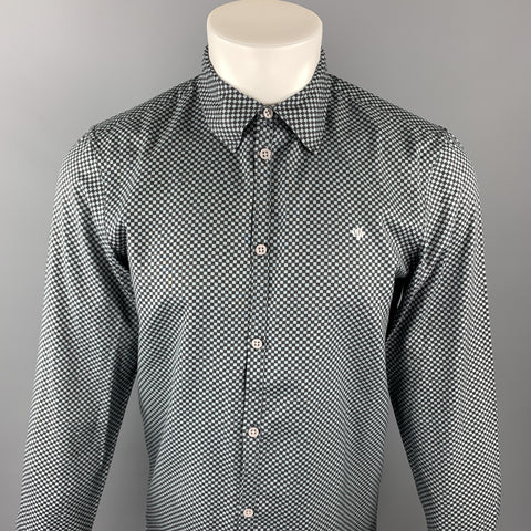 MARC by MARC JACOBS Camisa de manga larga de algodón a cuadros gris y negra Talla S