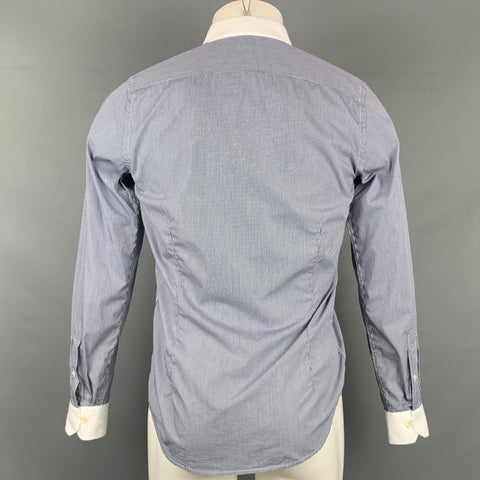 LORDS & FOOLS Size S Blue & White Gingham Cotton Blend Long Sleeve Shirt