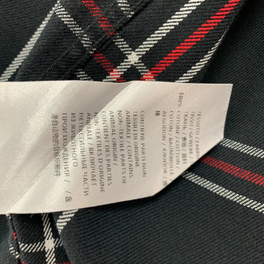 ALEXANDER MCQUEEN Size M Black Red Plaid Cotton Button Up Long Sleeve Shirt