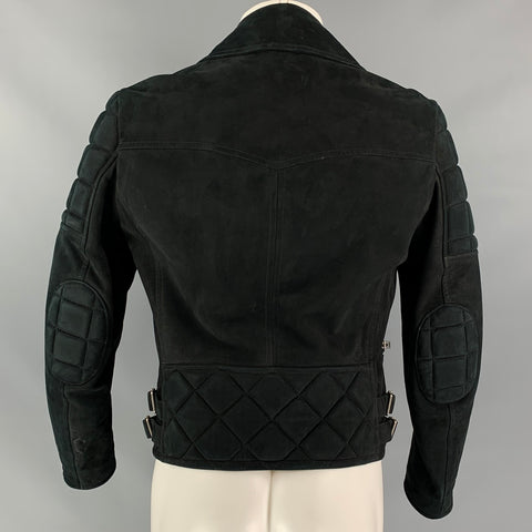 BURBERRY PRORSUM Size 38 Black Quilted Lamb Leather Biker Jacket