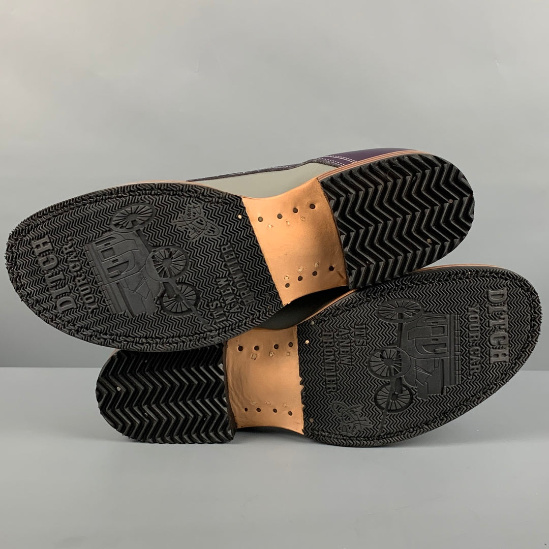 JOHN FLUEVOG Talla 10 Zapatos con cordones de cuero gris morado