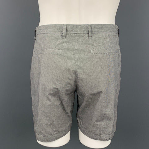 THEORY Size 32 Gray Houndstooth Cotton Zip Fly Shorts