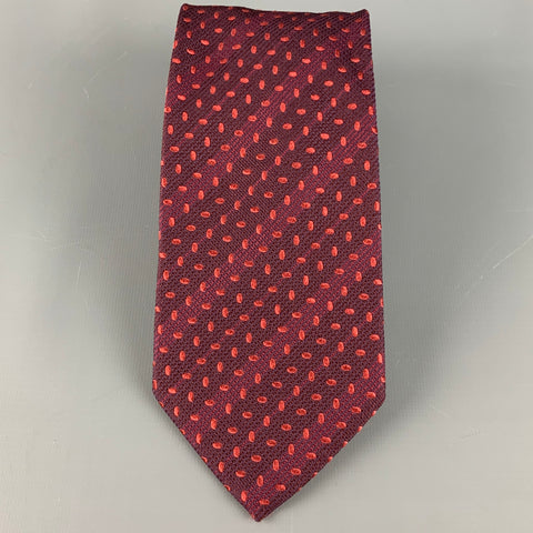 GIORGIO ARMANI Burgundy Red Dots Silk Tie