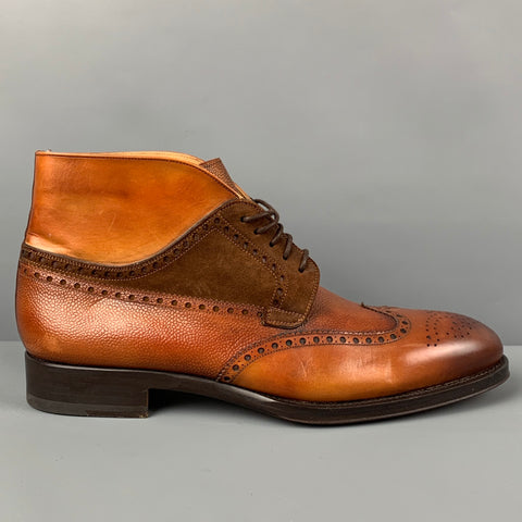PAUL STUART Size 10.5 Tan Brown Leather Wingtip Boots