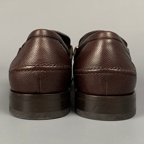 SALVATORE FERRAGAMO Twist Taille 8 Mocassins en cuir galet marron foncé