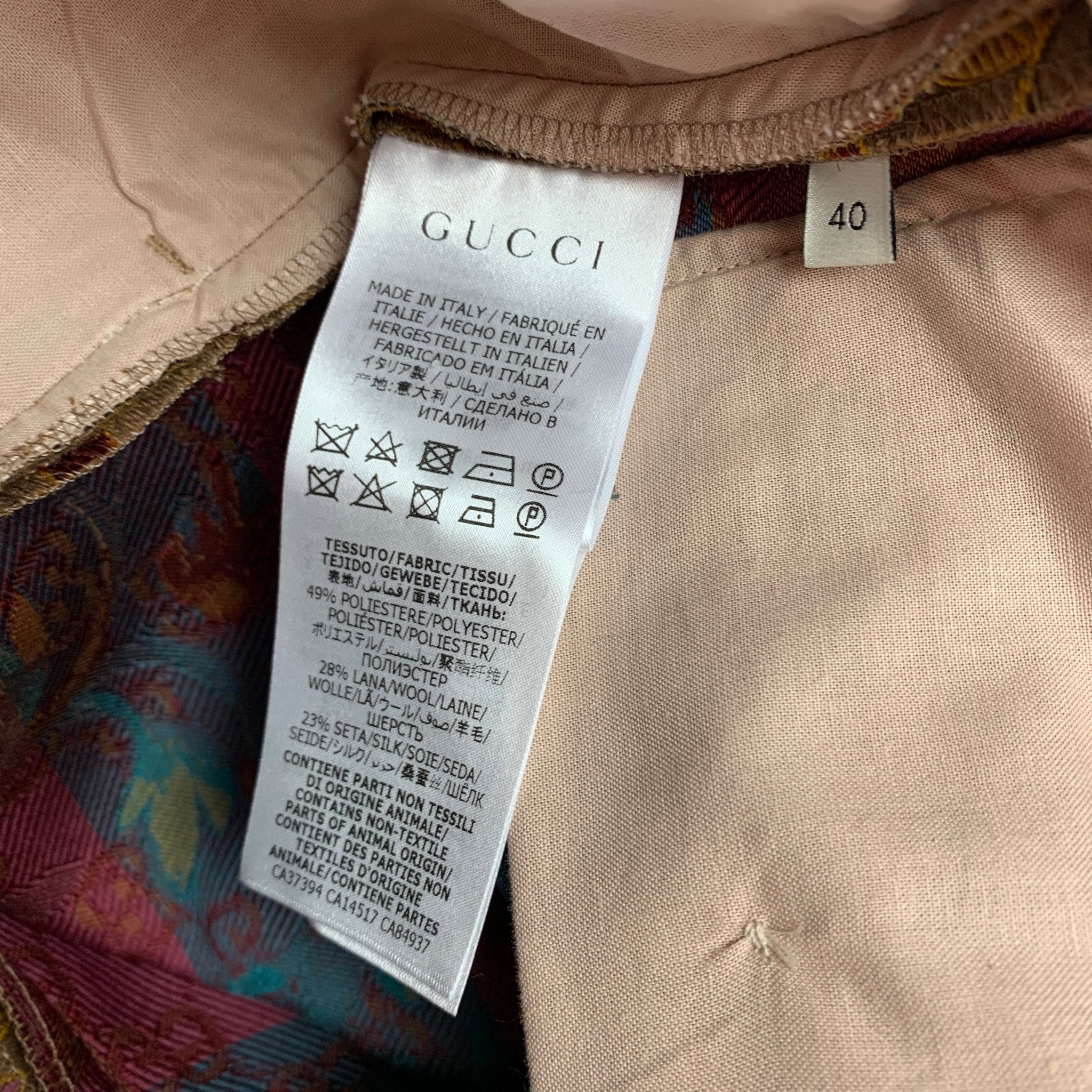 GUCCI Size 4 Tan Gold Brocade Floral Polyester Single Button Pants Suit –  Sui Generis Designer Consignment