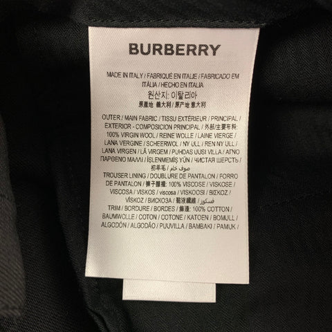 BURBERRY Size 40 Black Wool Blend Tuxedo Dress Pants