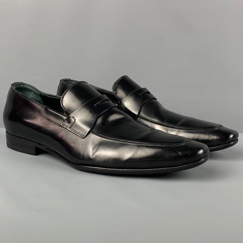 DIOR HOMME Size 10.5 Black Leather Penny Loafers