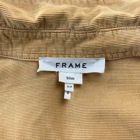 FRAME Size S Yellow Corduroy Button Up Long Sleeve Shirt